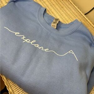 Blue Explore Graphic Sweatshirt